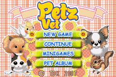 Petz Vet Title Screen